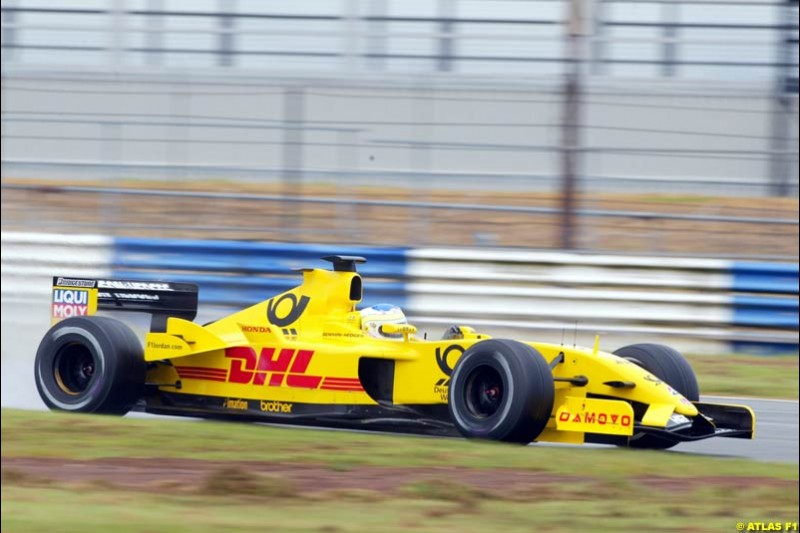 Giancarlo Fisichella, Jordan 2002 Formula One Testing, Silverstone, England. 28th May 2002. 
