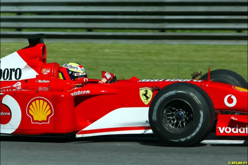 Luciano Burti, Ferrari, 2002 Formula One Testing, Monza, Italy. 28tht May 2002. 