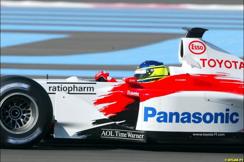 Chrisitano Da Matta tests for Toyota at Paul Ricard, France. May 17th 2002