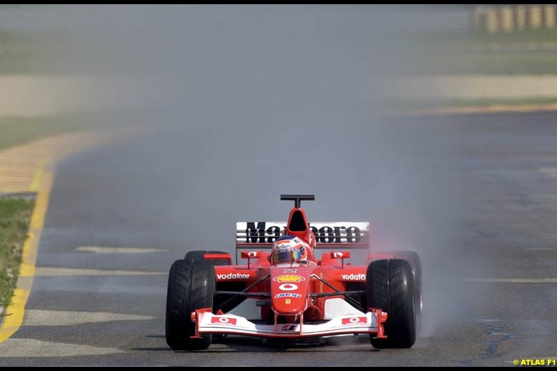 Rubens Barrichello, Ferrari 2002 Formula One Testing, Fiorano, Italy. 17th May 2002. 