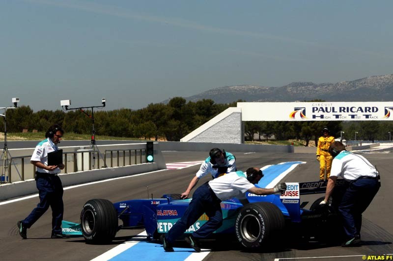 Nick Heidfeld, Sauber, 2002 Formula One Testing, Paul Ricard, France. 15th May 2002. 
