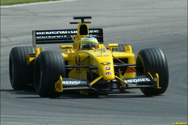 Giancarlo Fisichella, Jordan 2002 Formula One Testing, Valencia, Spain. 15th May 2002. 
