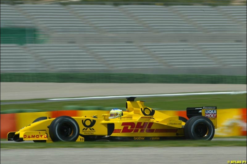 Giancarlo Fisichella, Jordan 2002 Formula One Testing, Valencia, Spain. 15th May 2002.