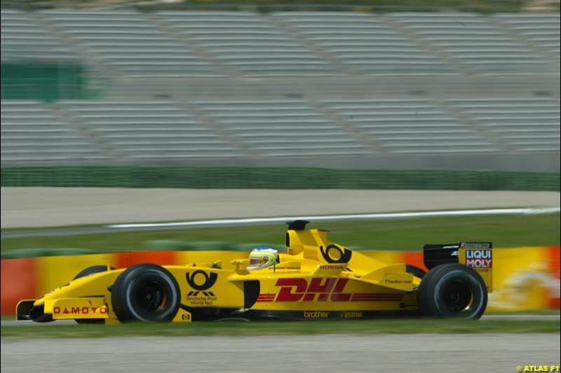 Giancarlo Fisichella, Jordan 2002 Formula One Testing, Valencia, Spain. 15th May 2002. 
