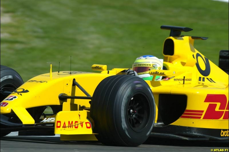 Giancarlo Fisichella, Jordan 2002 Formula One Testing, Valencia, Spain. 15th May 2002. 
