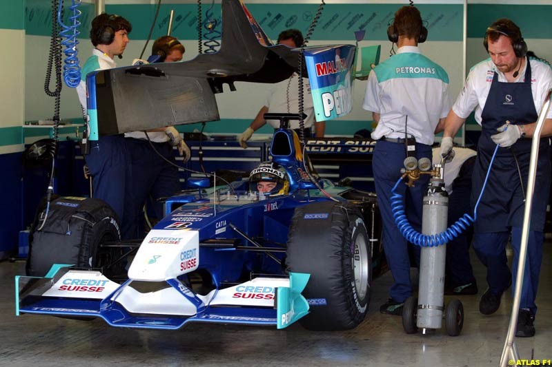 Nick Heidfeld Sauber, 2002 Formula One Testing, Valencia, Spain. 2nd May 2002. 
