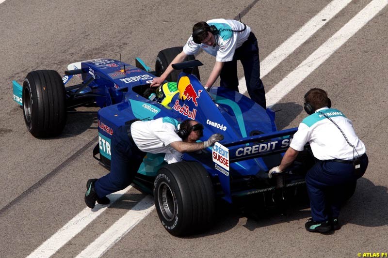 Felipe Massa, Sauber, 2002 Formula One Testing, Valencia, Spain. 1st May 2002.