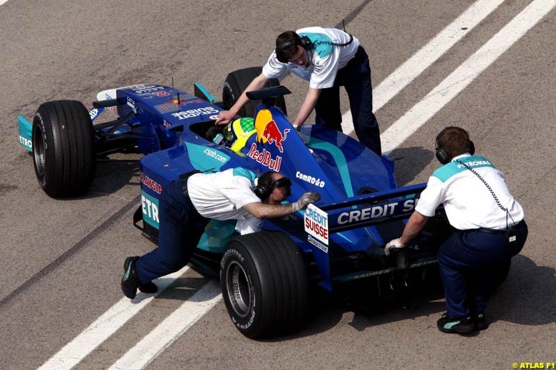 Felipe Massa, Sauber, 2002 Formula One Testing, Valencia, Spain. 1st May 2002. 
