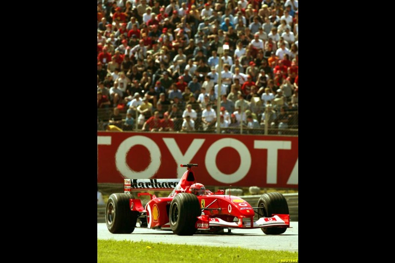 2002 Austrian Grand Prix - Saturday free practice. A1 Ring, Austria. 11th May 2002. Michael Schumacher, Ferrari