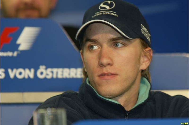 2002 Austrian Grand Prix, A1 Ring, Austria. 9th May 2002. Thursday press conference, with Patrick Head, Paul Stoddart, Allan McNish, Nick Heidfeld and Jenson Button.