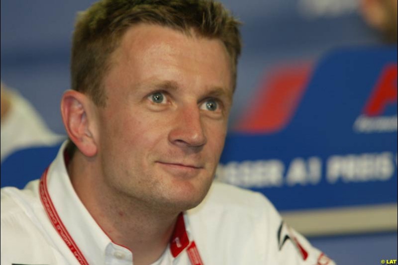 2002 Austrian Grand Prix, A1 Ring, Austria. 9th May 2002. Thursday press conference, with Patrick Head, Paul Stoddart, Allan McNish, Nick Heidfeld and Jenson Button.