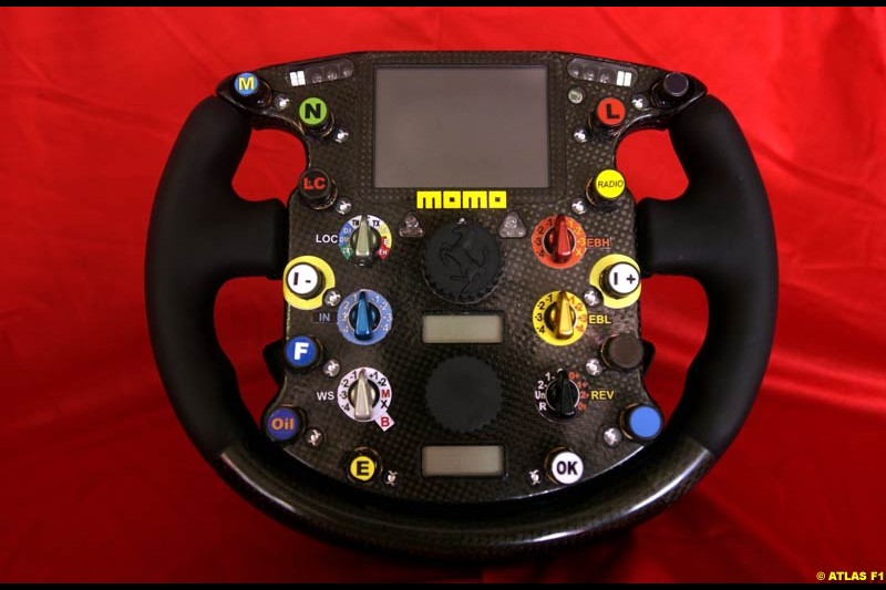 The new Ferrari steering wheel, which debuted on the F2002 in the Nurburgring for the European GP