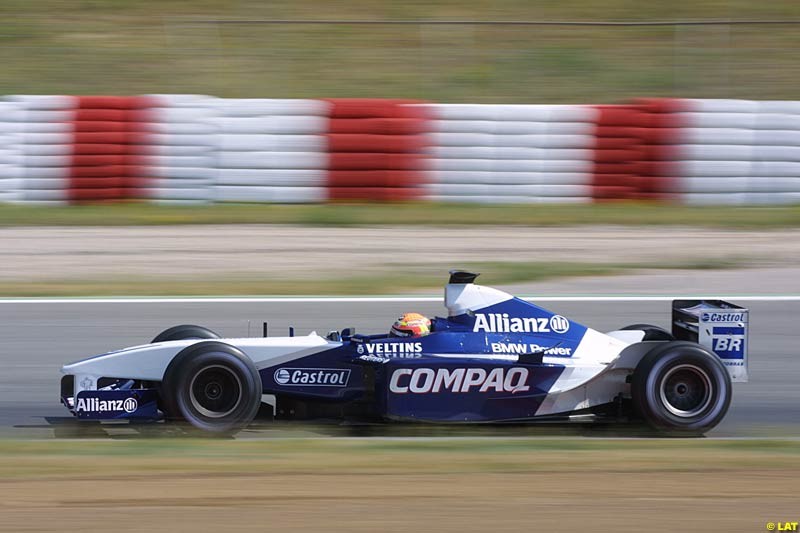 Antonio Pizzonia, Williams. Formula One Testing, Barcelona, Spain, 2June 8 2002.