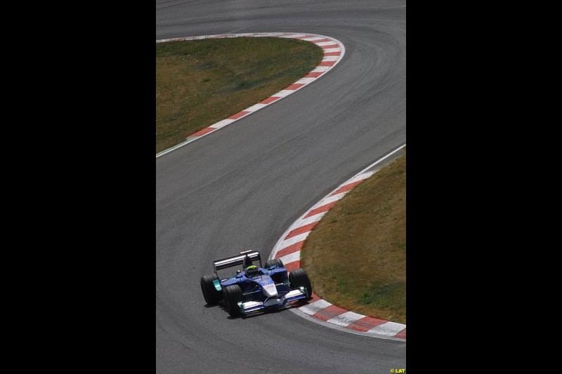Felipe Massa, Sauber. Formula One Testing, Barcelona, Spain, 27 June 2002.