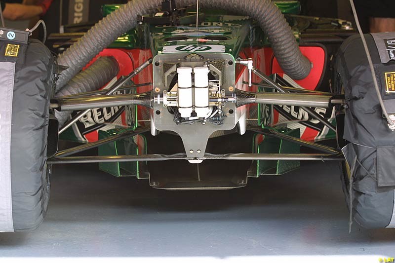 The new Jaguar R3B. Formula One Testing, Barcelona, Spain, 27 June 2002.