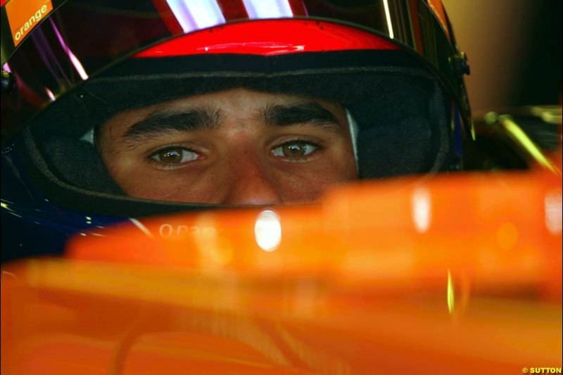 Enrique Bernoldi, Arrows A23. Formula One Testing, Barcelona, Spain, 26 June 2002.