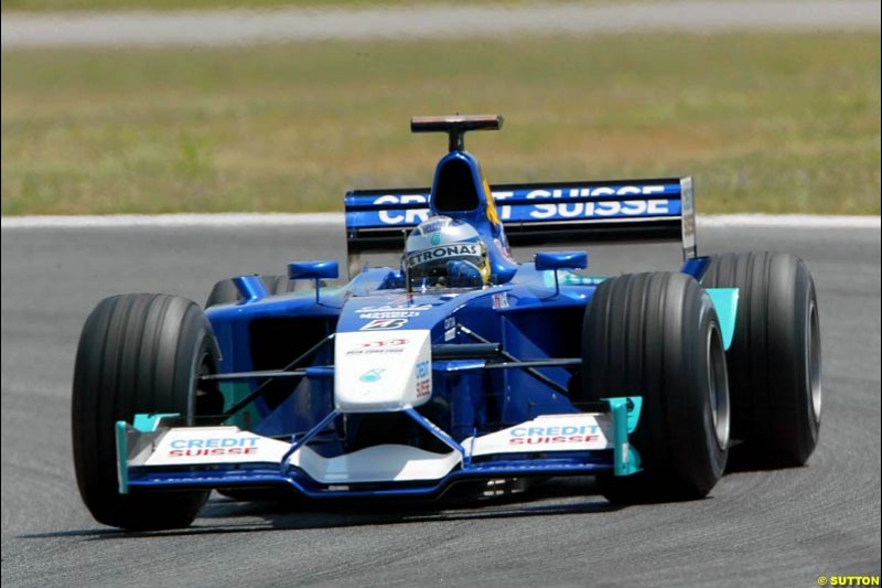 Nick Heidfeld, Sauber Petronas C22 Formula One Testing, Barcelona, Spain, 25 June 2002.