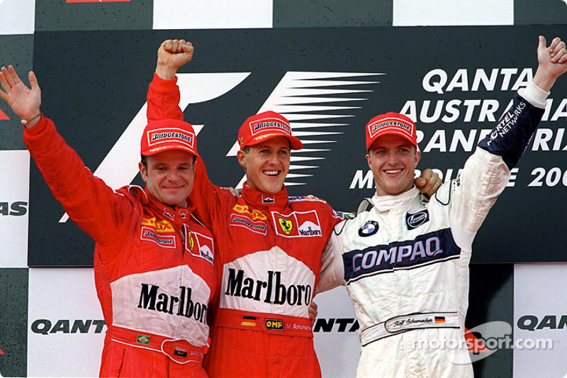2000. Подіум: 1. Міхаель Шумахер, Ferrari. 2. Рубенс Баррікелло, Ferrari. 3. Ральф Шумахер, Williams