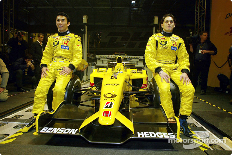 Takuma Sato and Giancarlo Fisichella with the new Jordan Honda EJ12