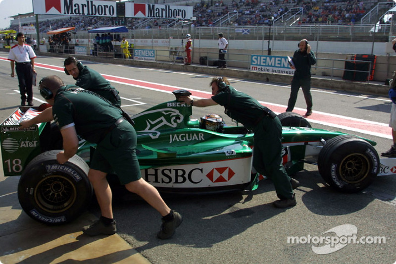 Eddie Irvine back in the pits