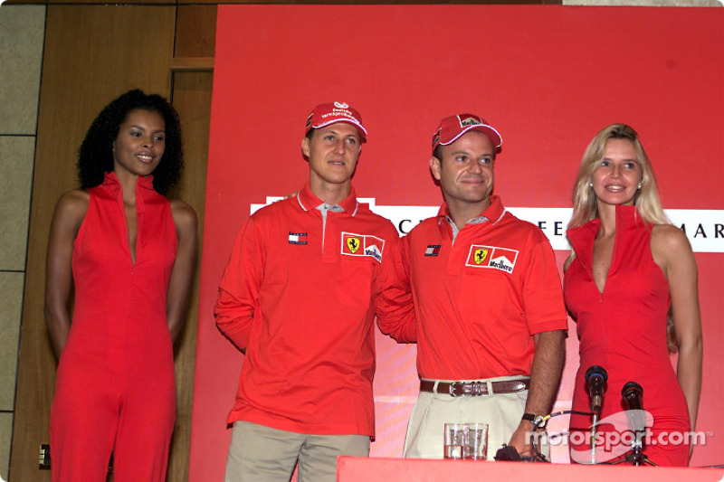 Marlboro Press Conference: Rubens Barrichello and Michael Schumacher