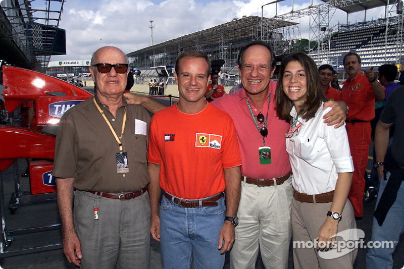 Rubens Barrichello with his family