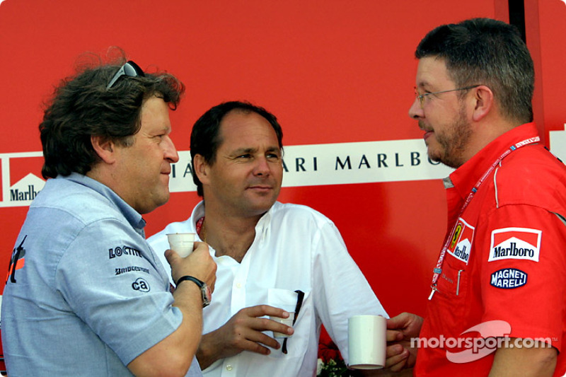 Norbert Haug, Gerhard Berger and Ross Brawn