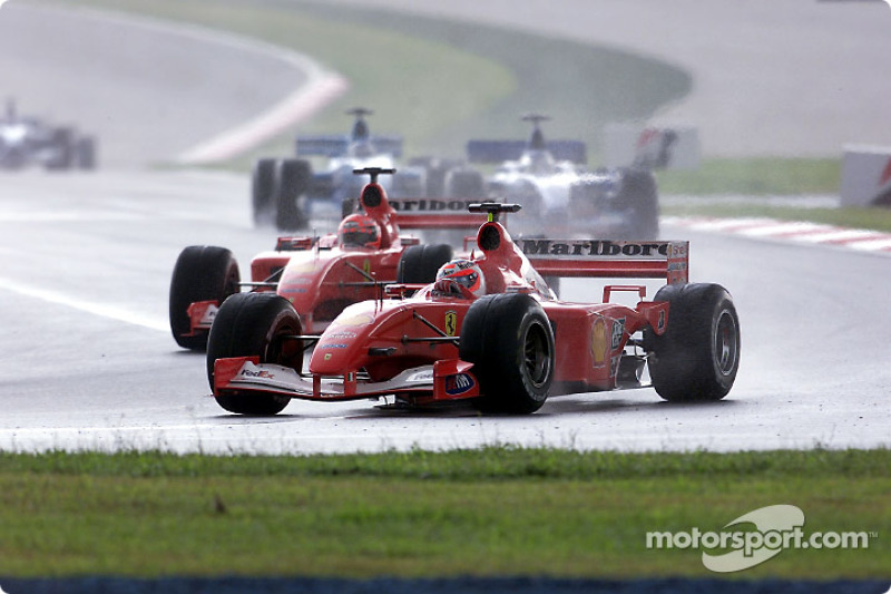 Rubens Barrichello and Michael Schumacher