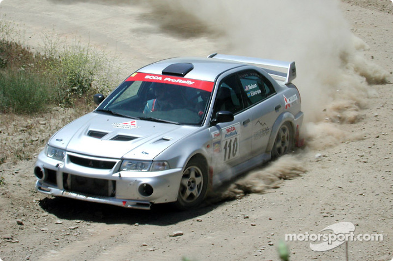 Mark Nelson et Christian Edstrom dans une Evo VI