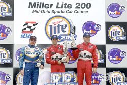 The podium: Patrick Carpentier, Helio Castroneves and Gil de Ferran