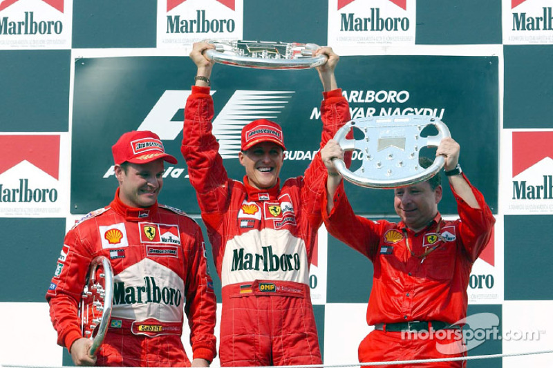 Podyum: Rubens Barrichello, Michael Schumacher ve Jean Todt