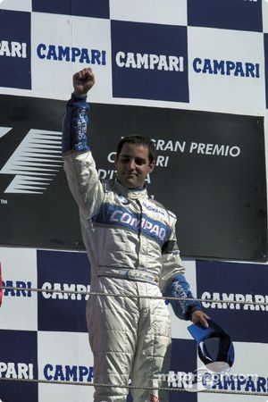 Juan Pablo Montoya on the podium