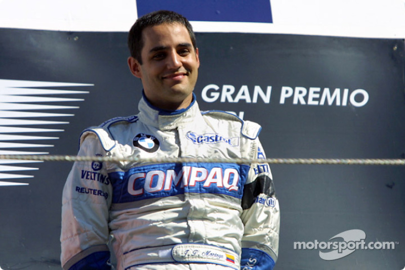 Juan Pablo Montoya on the podium