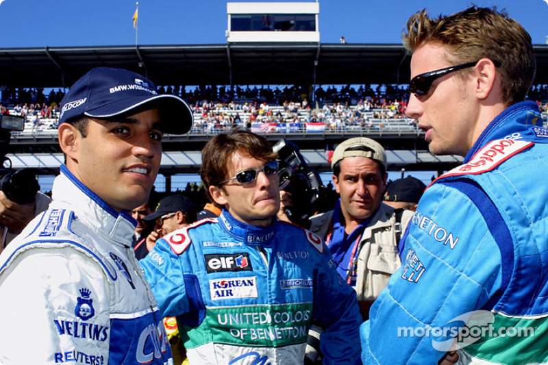 Juan Pablo Montoya, Giancarlo Fisichella en Jenson Button