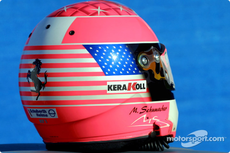 A special helmet for Michael Schumacher for the US GP