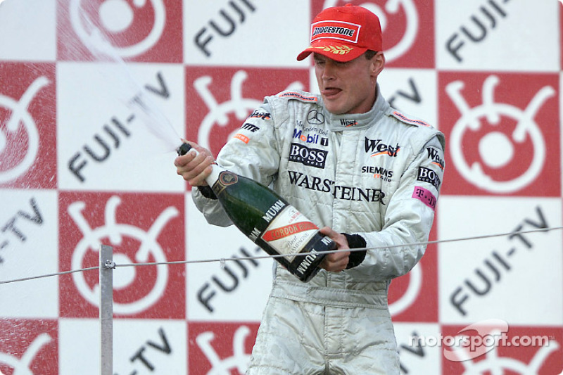 David Coulthard on the podium