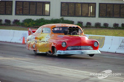 Paul Athey, the driver of Johnny Rocca's 'Ironhorse' '51 Pro Modified