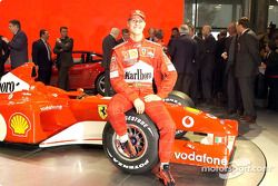 Michael Schumacher with the new Ferrari F2002