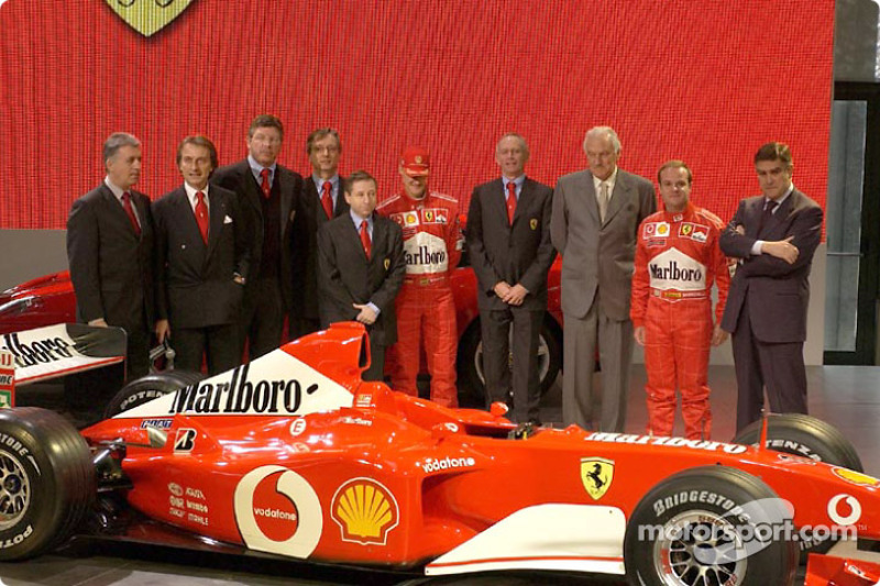 Piero Lardi Ferrari, Luca di Montezemolo, Ross Brawn, Paolo Martinelli, Jean Todt, Michael Schumache