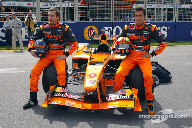 Official launch of the Arrows A23: Heinz-Harald Frentzen and Enrique Bernoldi