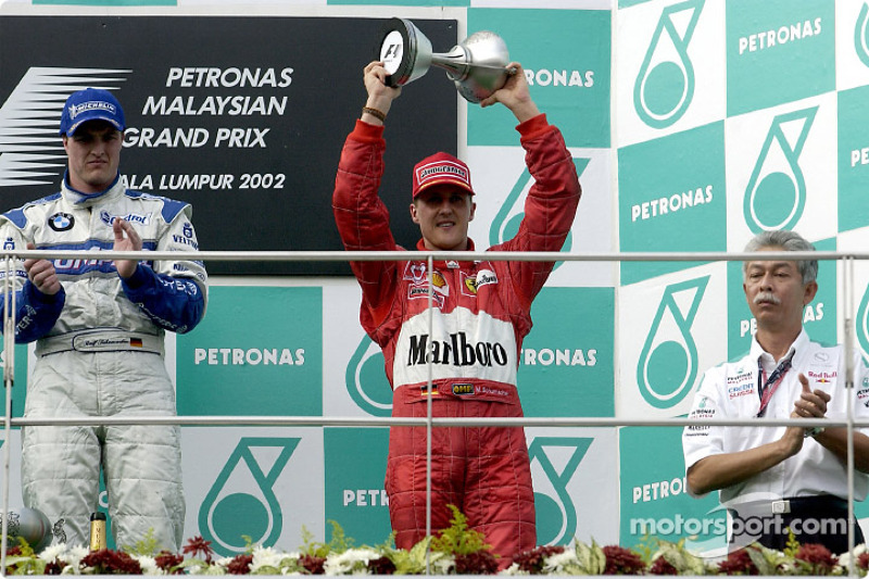 Ralf et Michael Schumacher sur le podium