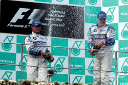 Champagne for Ralf Schumacher and Juan Pablo Montoya