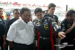The King of Malaysia with Alex Yoong and Mark Webber