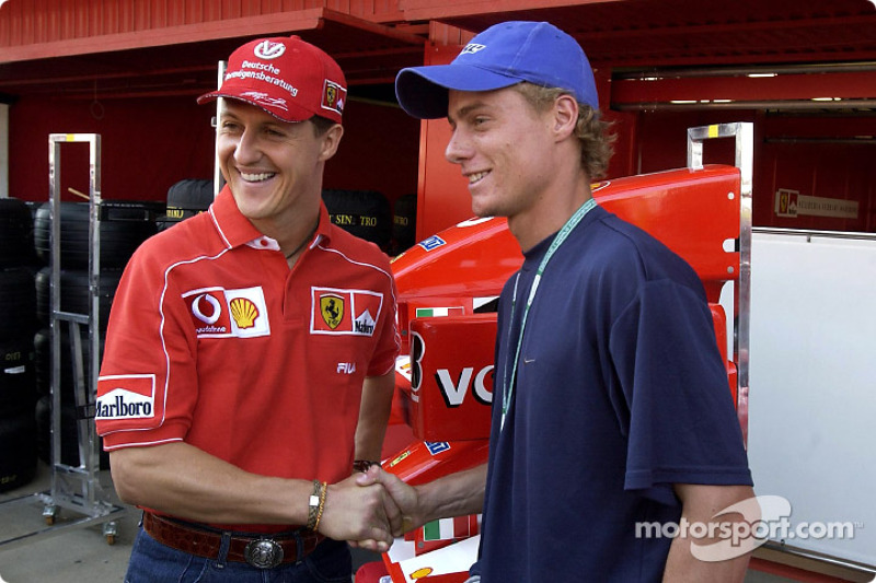 Michael Schumacher and Australian tennis champion Lleyton Hewitt