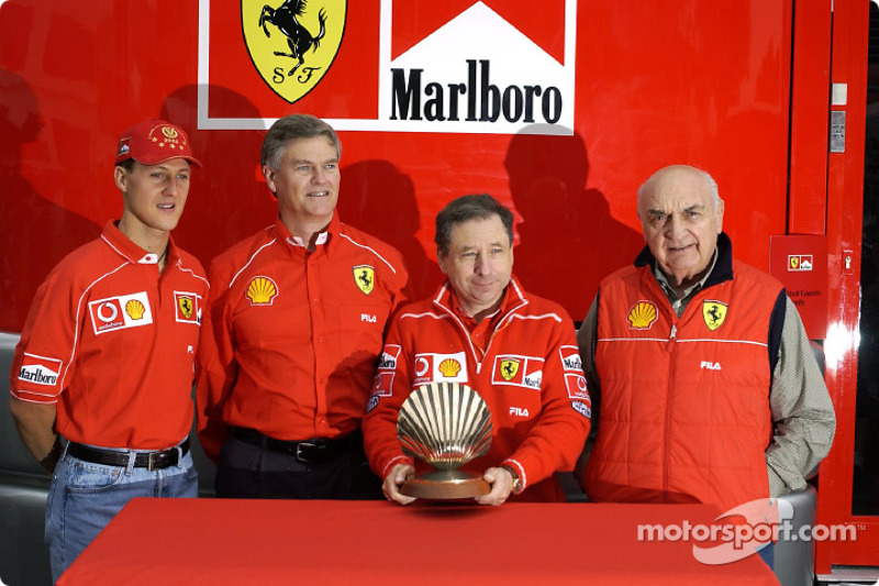 Shell presentation: Jean Todt, Michael Schumacher and Froilan Gonzalez