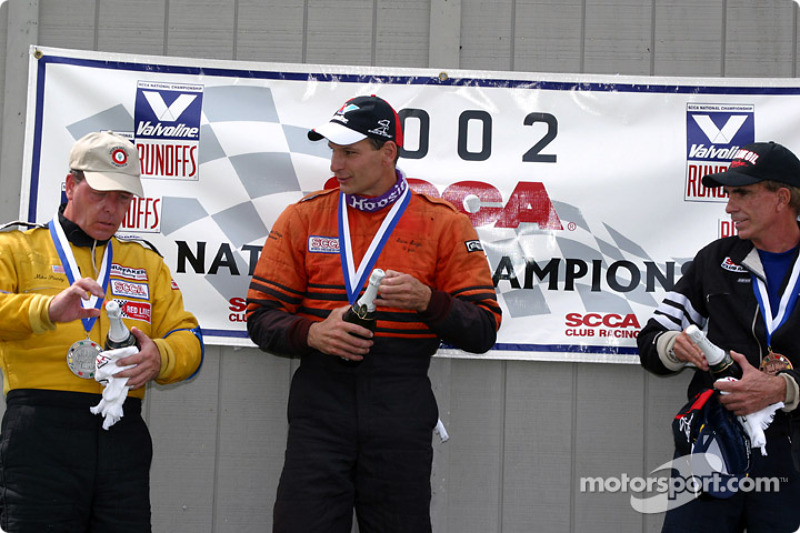 The podium: race winner Steve Sargis, Michael Pinney and Charles Guest