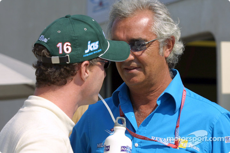 Eddie Irvine y Flavio Briatore