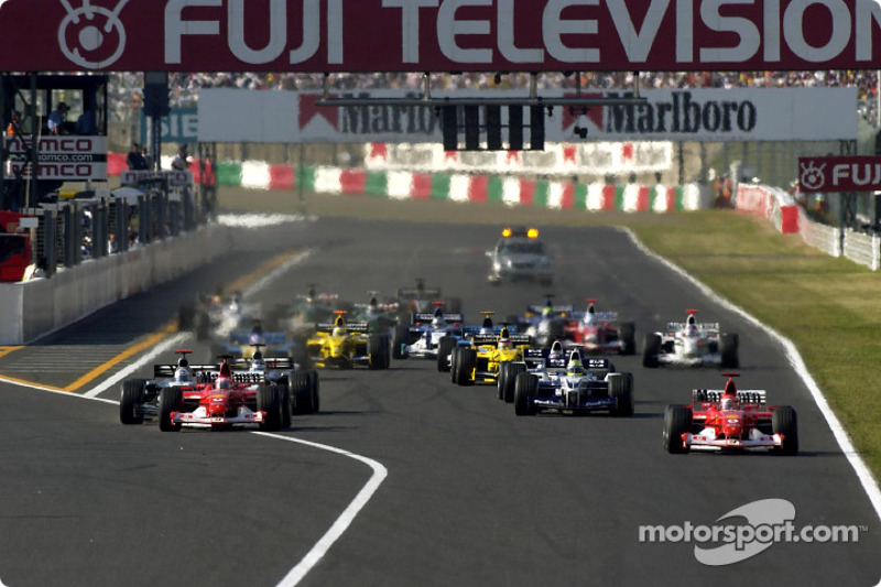 start: Michael Schumacher takes lead front, Rubens Barrichello