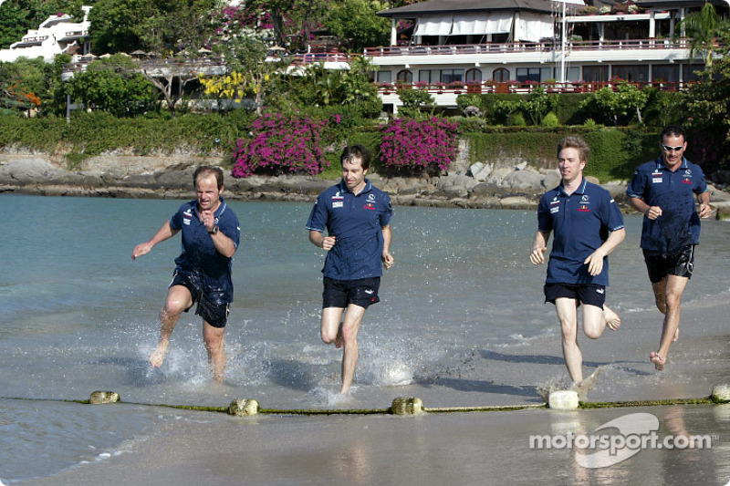 Sauber fitness kampı Alor Setar: Nick Heidfeld ve Heinz-Harald Frentzen