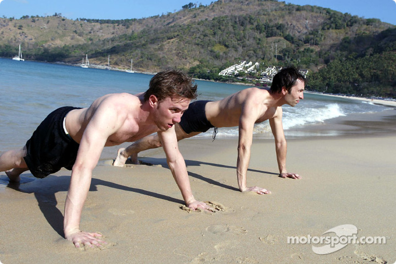 Sauber fitness kampı Alor Setar: Nick Heidfeld ve Heinz-Harald Frentzen